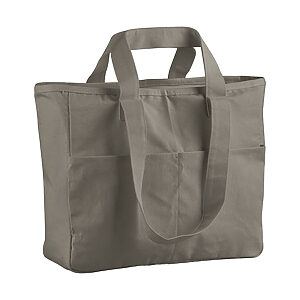 Double-handle cargo pocket tote - Mushroom, One size