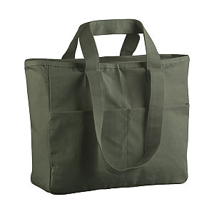 Double-handle cargo pocket tote - Olive Green, One size