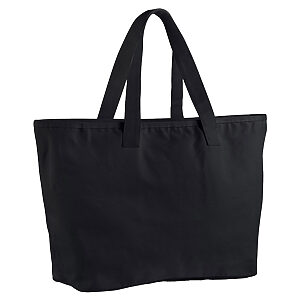 Oversized heavy duty canvas tote bag - Black, One size