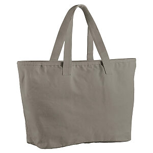 Oversized heavy duty canvas tote bag - Mushroom, One size