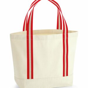 EarthAware® organic boat bag - Natural/Classic Red, One size