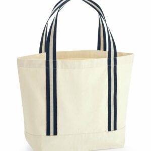 EarthAware® organic boat bag - Natural/French Navy, One size