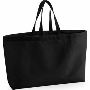 Oversized canvas tote bag - Black, One size