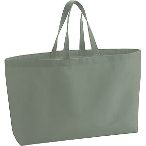 Oversized canvas tote bag - Dusty Green, One size
