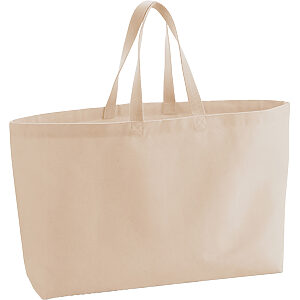 Oversized canvas tote bag - Peach, One size