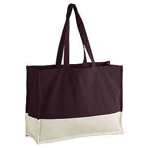 EarthAware® organic contrast shopper - Oxblood/Natural, One size