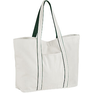 Courtside large tote - Soft White/Bottle Green, One size