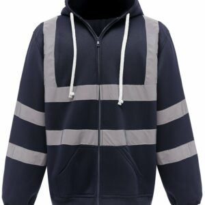 Yk012 Navy Ft Hi-vis zip hoodie (HVK07) – Navy* Blue, 2XL