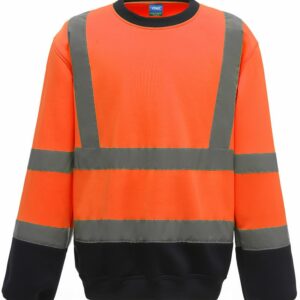 Yk030 Orange Navy Ft Hi-vis sweatshirt (HVJ510) – Orange/ Navy Orange, 2XL