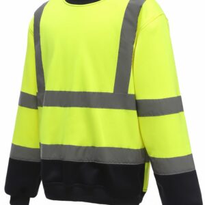 Yk030 Yellow Navy Ft Hi-vis sweatshirt (HVJ510) – Yellow/Navy Yellow, 2XL