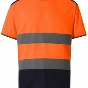 Hi-vis two-tone t-shirt (HVJ400) - Orange/Navy, S