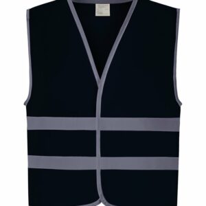 Hi-vis reflective border kids waistcoat (HVW102CH) - Navy, S