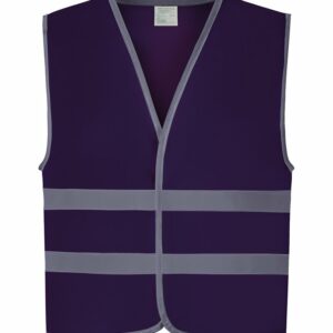 Hi-vis reflective border kids waistcoat (HVW102CH) - Purple, S
