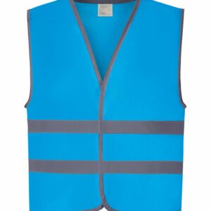 Hi-vis reflective border kids waistcoat (HVW102CH) - Sapphire, S