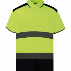 Yk104 Yellow Navy Ft Hi-vis two-tone polo shirt (HVJ220) – Yellow/Navy Yellow, 2XL