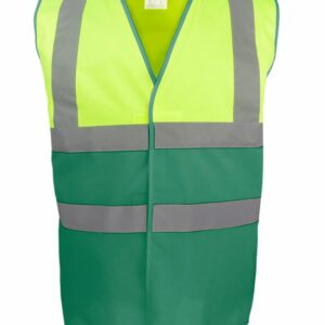 Hi-vis two-tone waistcoat (HVW122) - Hi-vis Yellow/Paramedic Green, S