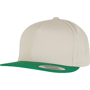 Classic 5-panel snapback (6007) - Beige/Green, One size