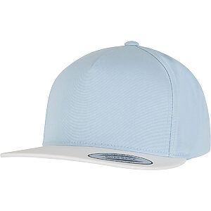 Classic 5-panel snapback (6007) - Light Blue/White, One size