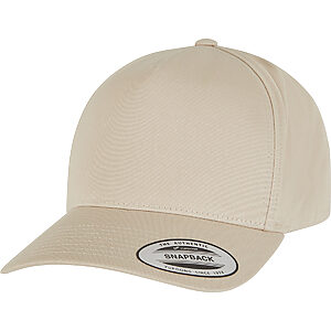 5-panel curved classic snapback (7707) - Beige, One size