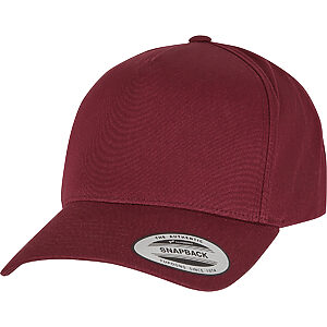 5-panel curved classic snapback (7707) - Maroon, One size