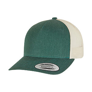5-panel retro trucker 2-tone cap (6506T) - Green/Beige, One size