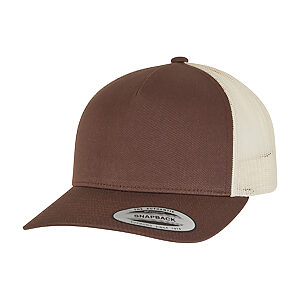 5-panel retro trucker 2-tone cap (6506T) - Mustang/Beige, One size