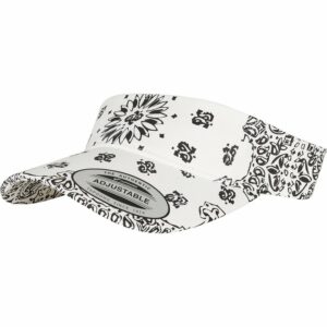 Bandana print visor (8888BP) - White, One size