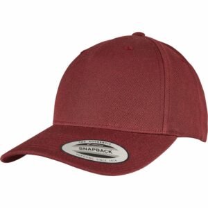 YP classics 5-panel premium curved visor snapback cap (5789M) - Maroon, One size