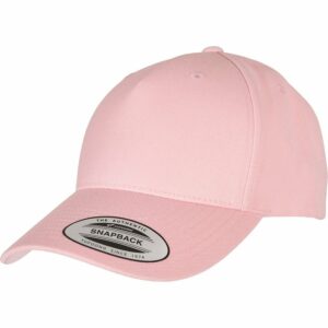 YP classics 5-panel premium curved visor snapback cap (5789M) - Prism Pink, One size