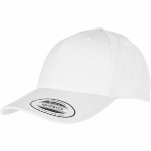 YP classics 5-panel premium curved visor snapback cap (5789M) - White, One size