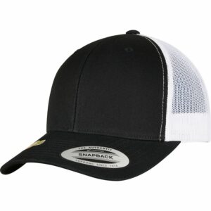 YP classics recycled retro trucker cap 2-tone (6606RT) - Black White, One size