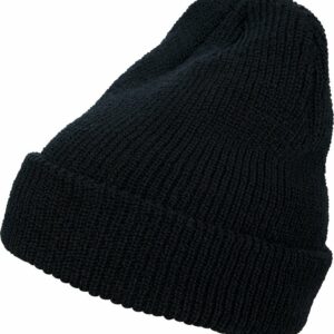 Long knit beanie (1545K) - Black, One size