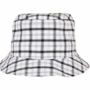 Check bucket hat (5003C) - White/Grey, One size