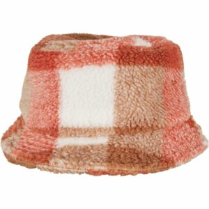 Sherpa check bucket hat (5003SC) - White Sand/Toffee, One size