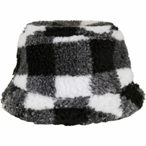 Sherpa check bucket hat (5003SC) - White/Black, One size