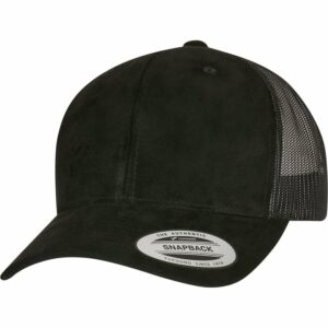 Imitation suede leather trucker cap (6606SU) - Black, One size