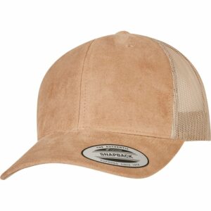 Imitation suede leather trucker cap (6606SU) - Khaki, One size