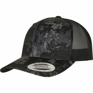 YP Classics® Veil Camo™ retro trucker cap (6606VC) - Poseidon Black, One size