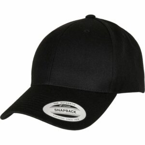 Premium curved visor snapback cap (6789M) - Black, One size