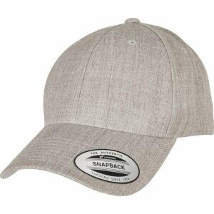 Premium curved visor snapback cap (6789M) - Heather Grey, One size
