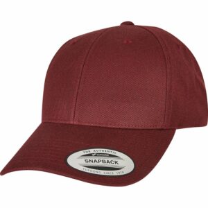 Premium curved visor snapback cap (6789M) - Maroon, One size