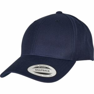 Premium curved visor snapback cap (6789M) - Navy, One size