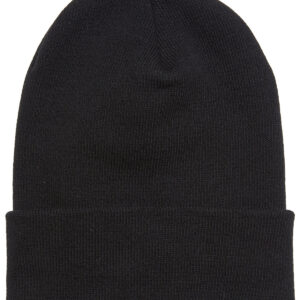 Heavyweight organic long beanie - Black, One size
