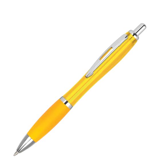 Yellow Curvy Printed Branded Pen 2 Curvy Printed Pen – Yellow, 1 Colour Print